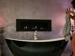 Classy Shalina Devine romantic anal toying at the bathtub
