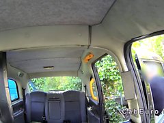 Huge boobs blonde anal banged in London fake taxi