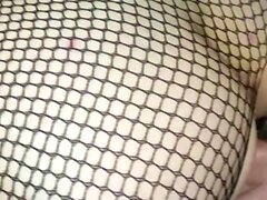 Horny girlfriends in fishnets pleasure one another