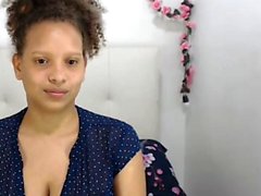 Spanish Mulatta teases until showing huge tits and areolas