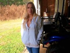 Busty MILF Fucks The Guys She's Helping With His Car