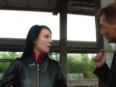 Skinny german slut pick up at train station and fucked