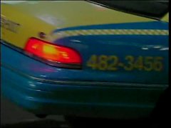 Guy joins blonde in cab and gets his cock sucked.