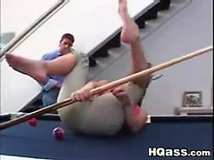Skinny Nerd Doing Anal On The Pool Table
