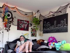 Stacked brunette goes solo toys and masturbation