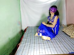 Indian Aunty Anita Singh In Blue Desi Dress Fingering Pussy