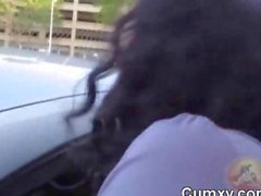 Sexy Black Slut Sucking Afro Cock Outdoor