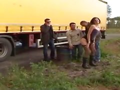 Sophie fucked by truck drivers