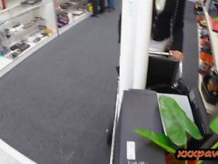 Hot blonde milf railed by nasty pawn guy in his office