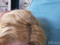 MOM Big tits blonde Milf gives toy boy sucking and fucking