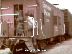 Deep Blowjob and Hot Fuck in the Train (1960s Vintage)
