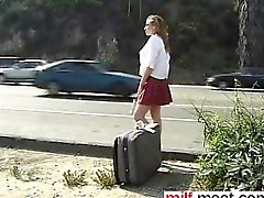 Schoolgirl hitchhiker made into sex slav - Meet her on MILF-