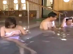 Japanese Girl Seduced Fucked Old Man Public Bath