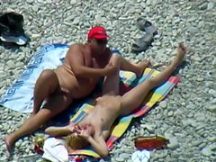 Public voyeur outdoors sex cumshot on the beach