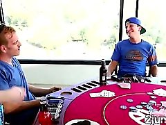 Perv loses in poker but ends fucking his friends hot MILF