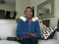 Petite Ebony Newbie Would Do Anything For A Job