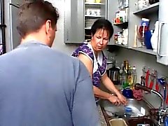 SEXY MOM n108 brunette german mature in the kitchen