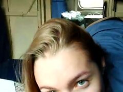 DOUBLE CUM IN MOUTH FOR Stepsister TRAVELER ON A TRAIN