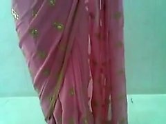 Adorable Indian Desi Woman in Fucking and Red Saree Drawing